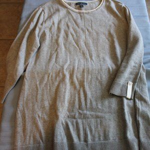 Karen Scott Cotton Scoop Neck 3/4 Sleeve Women Large Gray Sweater (CLO)